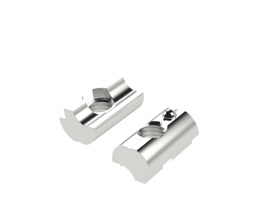 Nutenstein M8 Alu mit Federkugel für PV Montageschiene