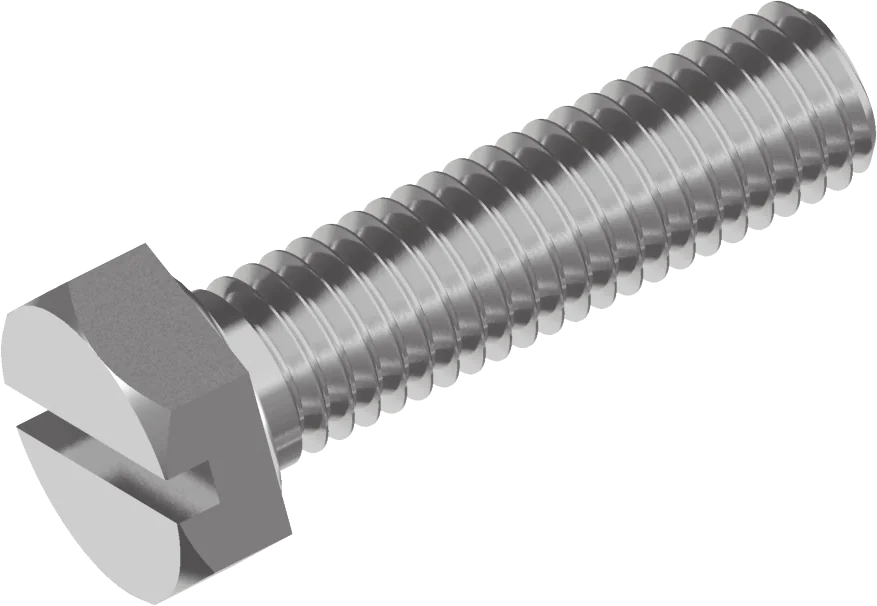 Sechskantschrauben Vollgewinde mit Schlitz DIN 933 / ISO 4017