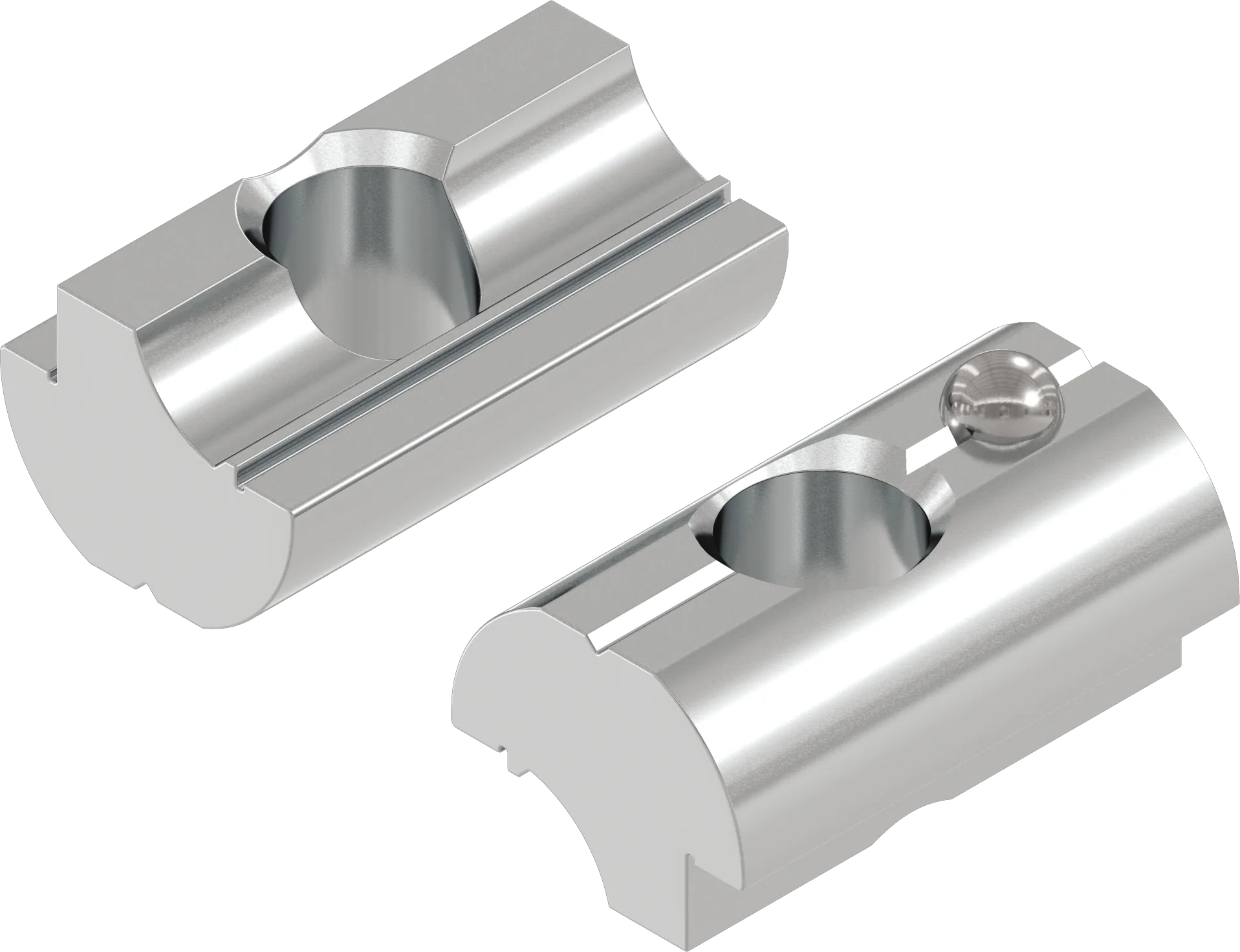 Nutenstein M8 Alu mit Federkugel für PV Montageschiene